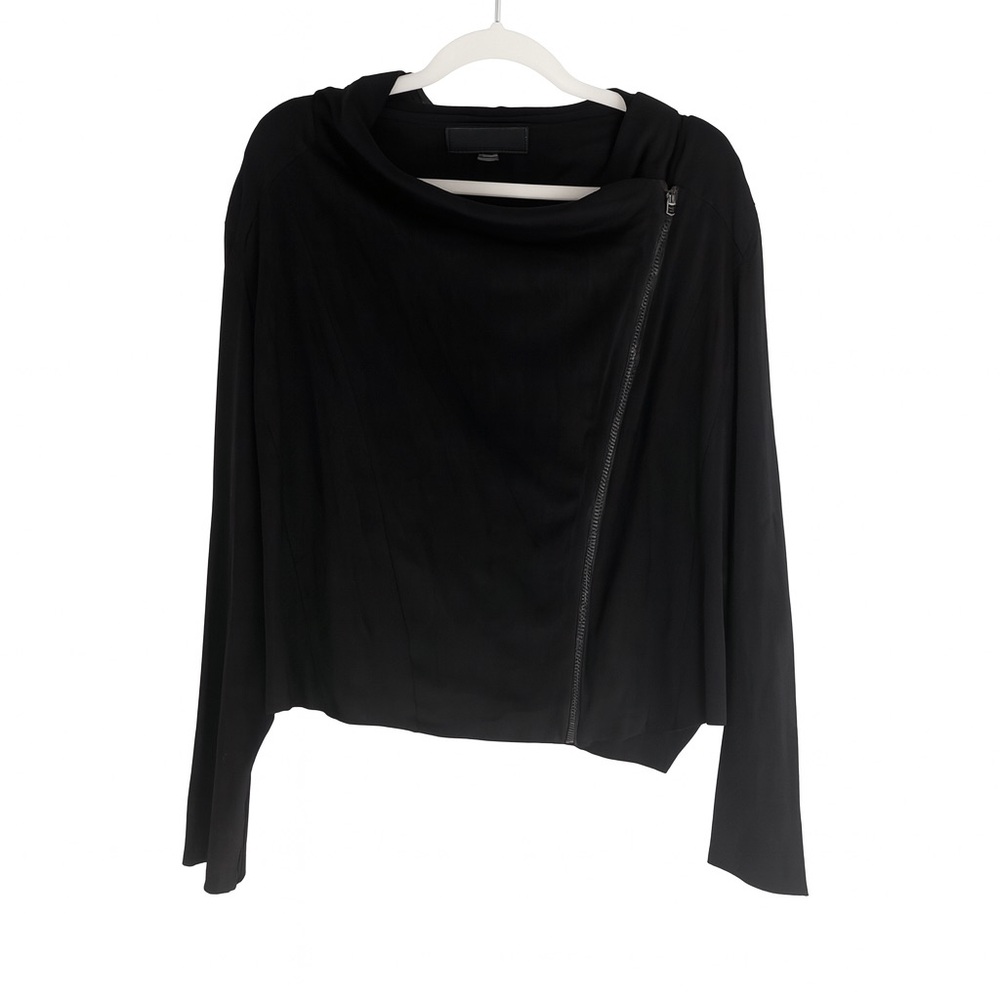 Blank NYC Black Faux Suede Asymmetrical Zip Jacket XL